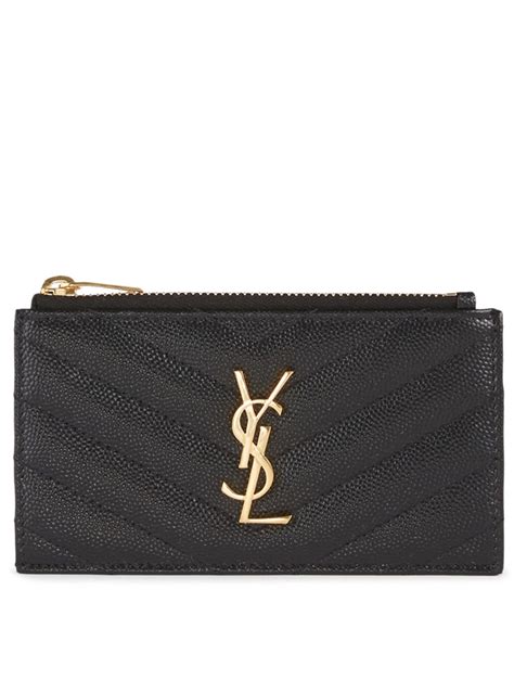 ysl black uptown card holder|ysl card holder with zipper.